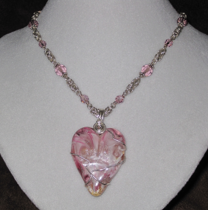 Lampwork and Silver Necklace by Lawless Lady