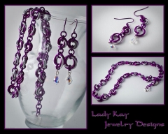Mobius Flower Chain Necklace and Earrings Set