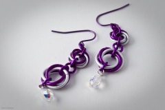 Mobius Flower Earrings with Swarovski Drops