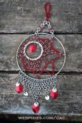 red and silver dreamcatcher