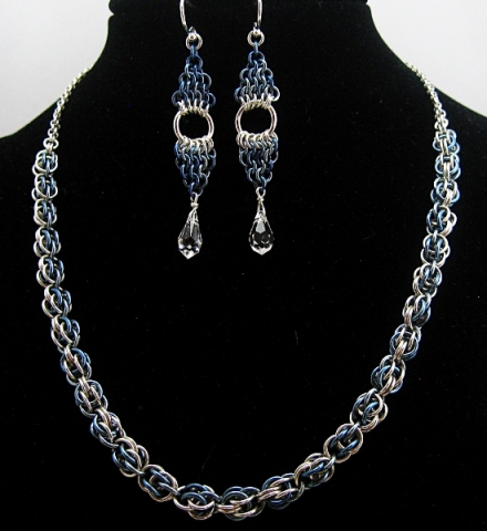 blue sweetpea necklace earrings blue sweetpea necklace earrings