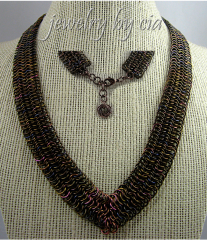 autumn tweed necklace