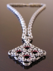 NECKLACE188STAINLESSSTEEL20GALUMINUMANODIZEDRED16GBYZNATINE786RINGSCRABCLAW1.5060OZ