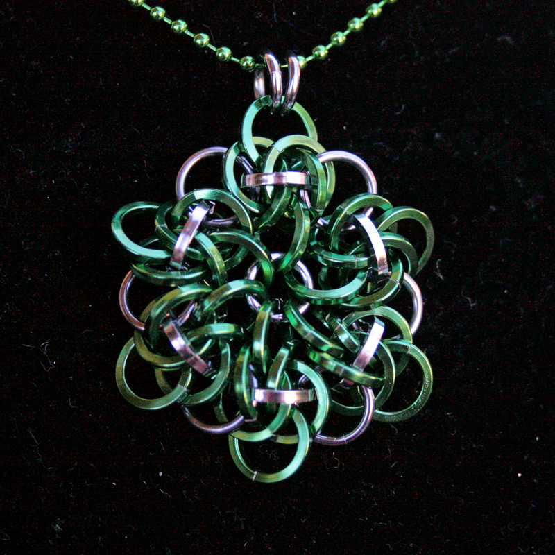 Green and Black Ice Large Pendant