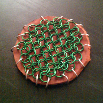 Green Chainmaille Coaster