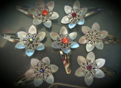 mini scale flower bobby pins