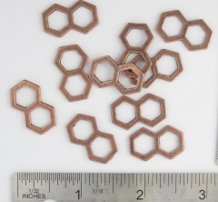 Antique Copper Double Hex ring