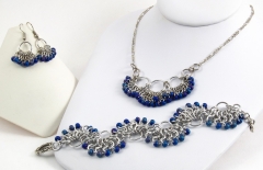 Ruffle Necklace, Bracelet and Earrings