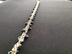 Byzantine Bracelet With Spiral Glass Beads - 24g 1.85mm Sterling Silver