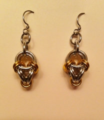 silver gold polyhedron earrings