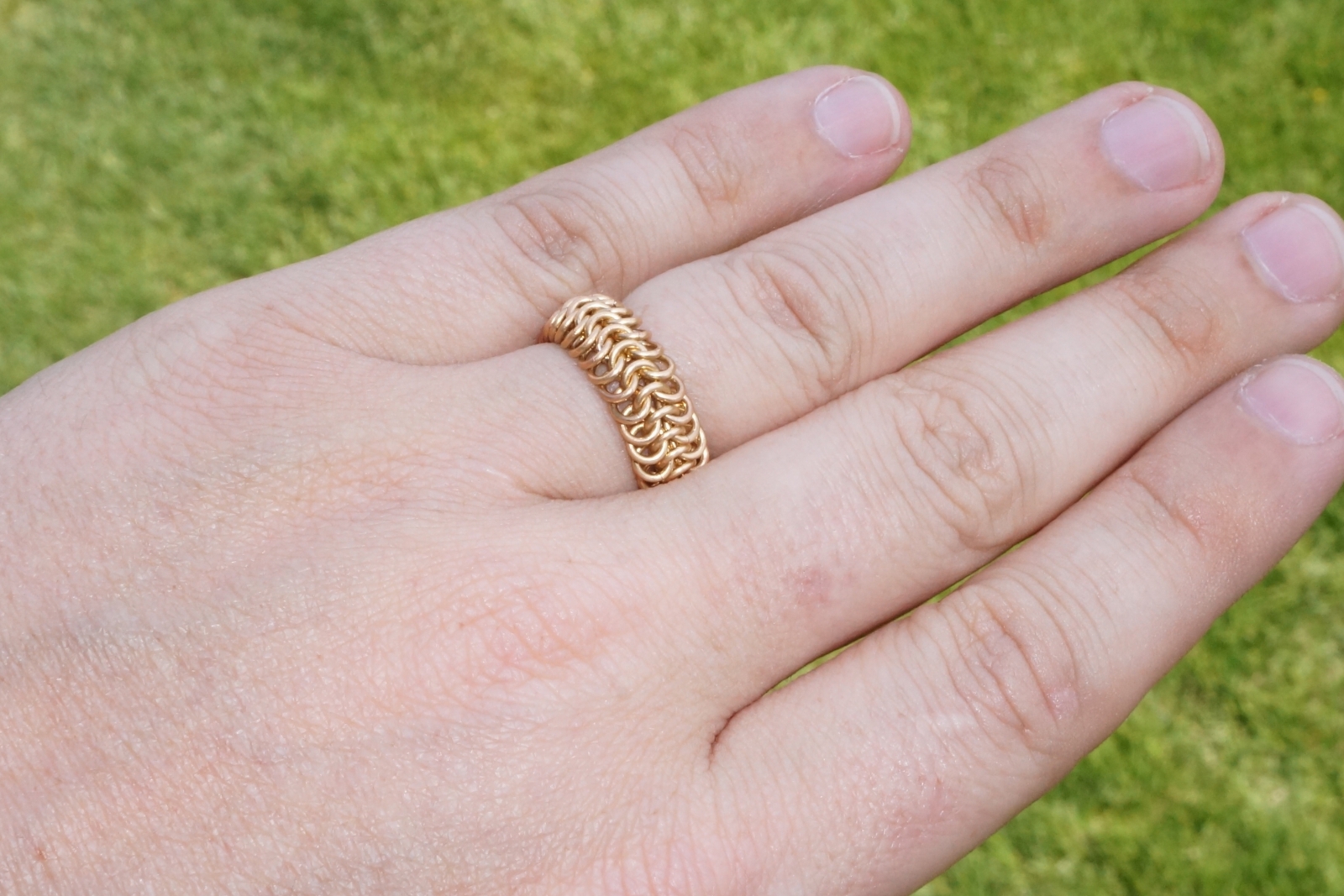 Brass finger ring.